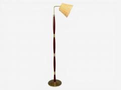 Laoni Belysning Swedish Modern Floor Lamp Stained Wood Brass Sweden 1960s - 4537162