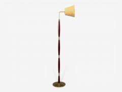 Laoni Belysning Swedish Modern Floor Lamp Stained Wood Brass Sweden 1960s - 4537164