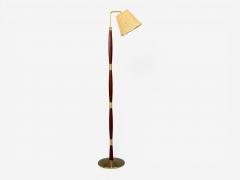 Laoni Belysning Swedish Modern Floor Lamp Stained Wood Brass Sweden 1960s - 4537165