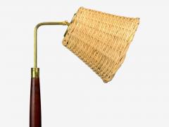 Laoni Belysning Swedish Modern Floor Lamp Stained Wood Brass Sweden 1960s - 4537166