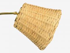 Laoni Belysning Swedish Modern Floor Lamp Stained Wood Brass Sweden 1960s - 4537167