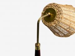 Laoni Belysning Swedish Modern Floor Lamp Stained Wood Brass Sweden 1960s - 4537168