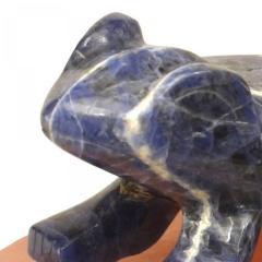 Lapis Frog on Pink Quartz - 4195558