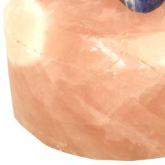 Lapis Frog on Pink Quartz - 4195561