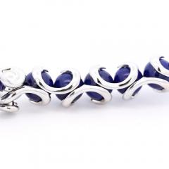 Lapis Lazuli Ball and Diamond 18K White Gold Choker Necklace Signed BIBIGI - 4045516