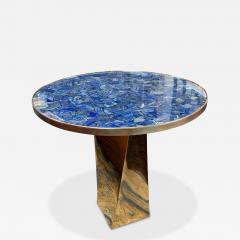 Lapis Lazuli and Bronze Pedestal Table - 4678129