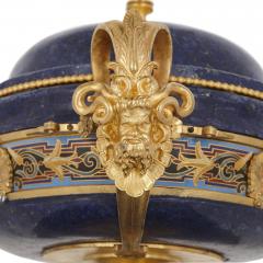 Lapis enamel and gilt bronze garniture - 3902259