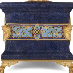 Lapis enamel and gilt bronze garniture - 3902263