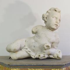 Large 17 18th Century Italian Carved Carrara Marble Baroque Angel Fragment - 4111694