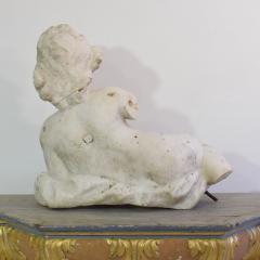 Large 17 18th Century Italian Carved Carrara Marble Baroque Angel Fragment - 4111696