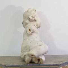 Large 17 18th Century Italian Carved Carrara Marble Baroque Angel Fragment - 4111697