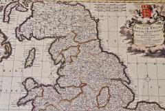 Large 17th Century Hand Colored Map of England and the British Isles by de Wit - 2777257