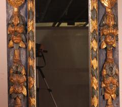 Large 17th Century Spanish Mirror In Polychrome Wood - 3195454