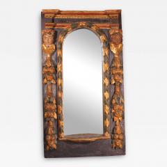 Large 17th Century Spanish Mirror In Polychrome Wood - 3196582