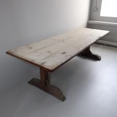 Large 18th Century Refectory Table with Fabric Covered Top - 4049779