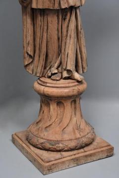 Large 18th century highly decorative life size carved oak figure - 4774322