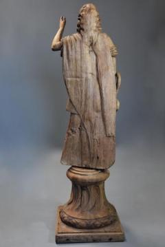 Large 18th century highly decorative life size carved oak figure - 4774323