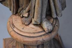 Large 18th century highly decorative life size carved oak figure - 4774327