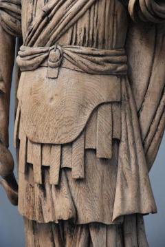 Large 18th century highly decorative life size carved oak figure - 4774329