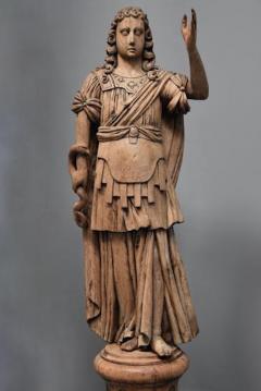 Large 18th century highly decorative life size carved oak figure - 4774330