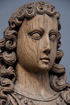 Large 18th century highly decorative life size carved oak figure - 4774331