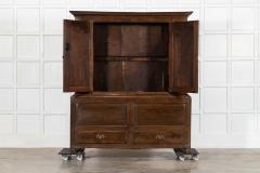 Large 18thC English Oak Livery Cupboard - 4476635