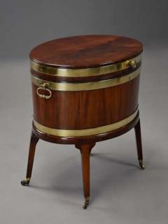 Large 18thc mahogany brass bound oval cellarette of fine patina - 4806079