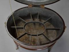 Large 18thc mahogany brass bound oval cellarette of fine patina - 4806080