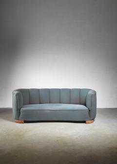 Large 1940s Danish sofa with petrol upholstery - 842174