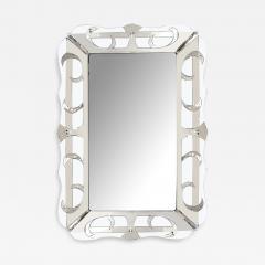 Large 1950s Hollywood Regency Mirror with Etched and Mirrored Glass Frame - 4061440