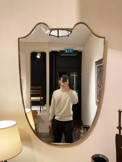 Large 1950s Shield Brass Mirror - 2928892