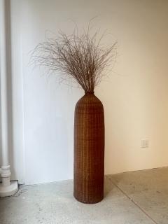 Large 1970s Cane Floor Vase - 4168645