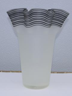 Large 1970s Frosted Glass Handkerchief Italian Vase - 2868949