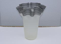 Large 1970s Frosted Glass Handkerchief Italian Vase - 2868950
