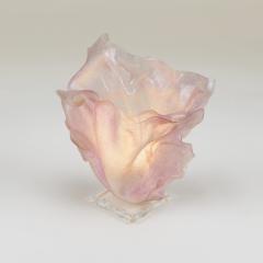 Large 1970s textured pink acrylic free form table lamp - 4794788