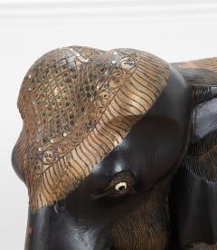 Large 19th Century Anglo Indian Carved Wood Elephant - 4225341