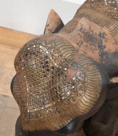 Large 19th Century Anglo Indian Carved Wood Elephant - 4225342