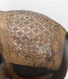 Large 19th Century Anglo Indian Carved Wood Elephant - 4225345