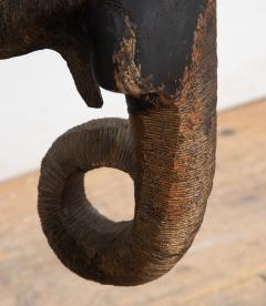 Large 19th Century Anglo Indian Carved Wood Elephant - 4225347