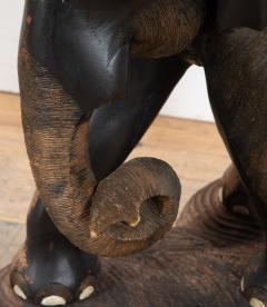 Large 19th Century Anglo Indian Carved Wood Elephant - 4225348