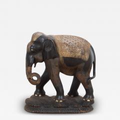 Large 19th Century Anglo Indian Carved Wood Elephant - 4226977