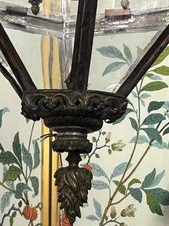 Large 19th Century Copper and Brass French Lantern Chandelier - 4098939