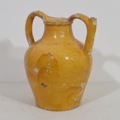 Large 19th Century French Yellow Glazed Terracotta Jug or Water Cruche Orjol - 4115746