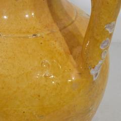 Large 19th Century French Yellow Glazed Terracotta Jug or Water Cruche Orjol - 4115838
