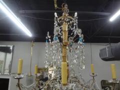 Large 19th Century Italian Genovese Giltwood and Crystal Chandelier - 3649516