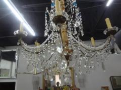 Large 19th Century Italian Genovese Giltwood and Crystal Chandelier - 3649520