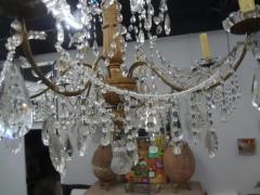 Large 19th Century Italian Genovese Giltwood and Crystal Chandelier - 3649525