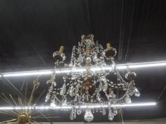 Large 19th Century Italian Genovese Giltwood and Crystal Chandelier - 3649616