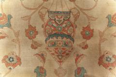 Large 19th Century Persian Tabriz Ivory Blue Gold and Green Handmade Wool Rug - 2461532