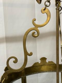 Large 19th Century Solid Bronze Gothic Lantern Six Lights Circular - 4464688
